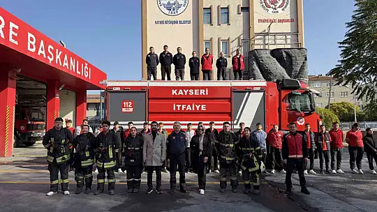 Büyükşehir itfaiyesinden stajyer lise öğrencilerine eğitim desteği