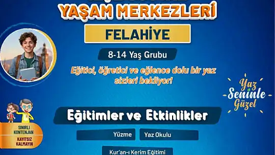 Büyükşehir KAYMEK'in ilçe sosyal yaşam merkezleri yaz okulu kayıtları başladı