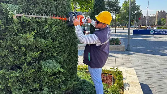 Büyükşehirden kent estetiğine titiz dokunuş: Süs bitkilerine form budaması