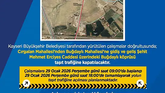Büyükşehirden sürücülere 'yol çalışması' uyarısı