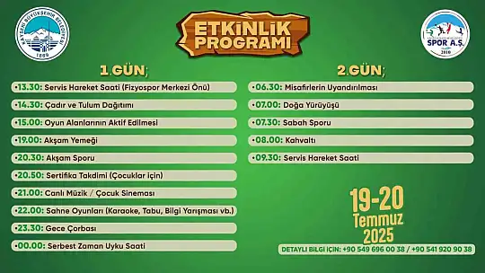 Büyükşehirin kampı ile doğa Kayserilileri çağırıyor