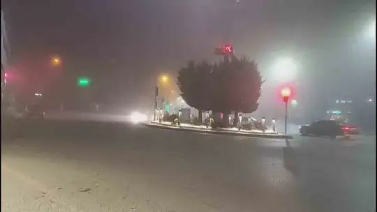 Develi'de yoğun sis etkili oldu