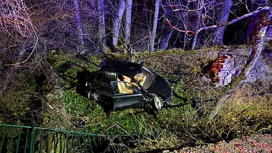 Ehliyetsiz sürücü 5 metrelik bahçe duvarından uçtu: 1 yaralı