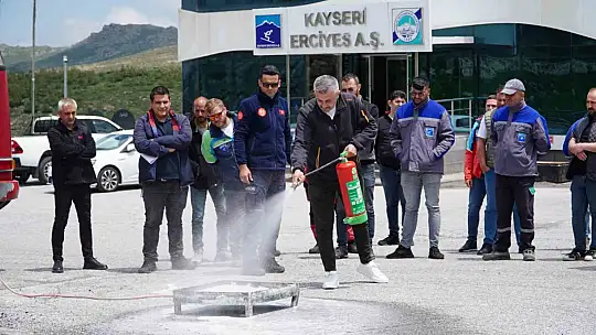 Erciyes AŞ personeline uygulamalı yangın eğitimi