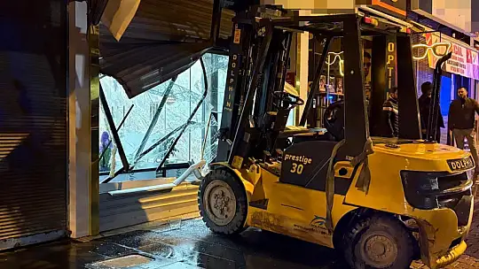 Forkliftli hırsız kamerada