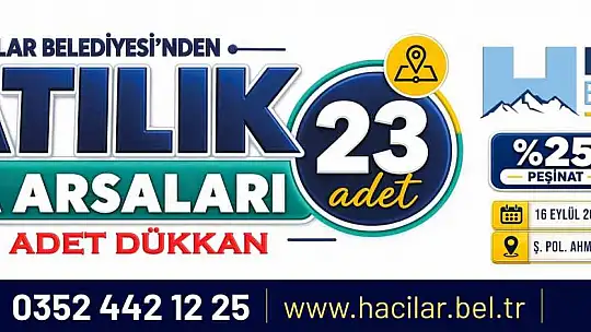 Hacılar'da 23 villa arsası ihaleyle satışa çıkıyor