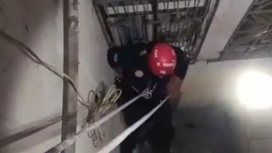 Havalandırma boşluğuna düşen kediyi itfaiye kurtardı