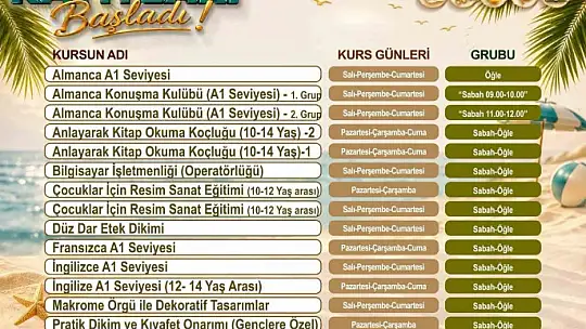 KAYMEK Sanat ve Mesleki Eğitimi Yaz Dönemi Kayıtları başladı