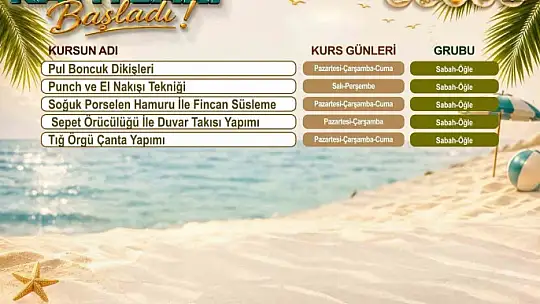 KAYMEK Sanat ve Mesleki Eğitimi Yaz Dönemi Kayıtları başladı