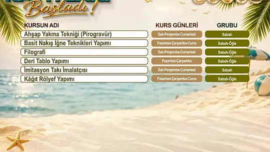 KAYMEK Sanat ve Mesleki Eğitimi Yaz Dönemi Kayıtları başladı