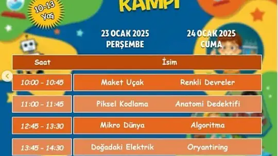 Kayseri Bilim Merkezi'nden verimli ve keyifli bir tatil için yarıyıl kampı