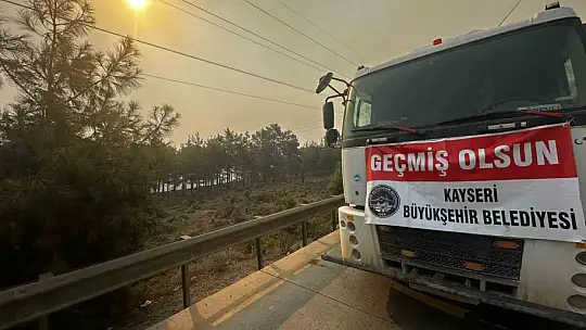 Kayseri Büyükşehir'den Mersin'de yangın döndürme çalışmasına destek
