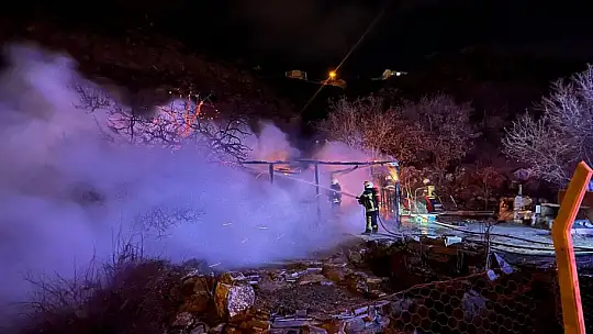 Kayseri'de bağ evi alev alev yandı