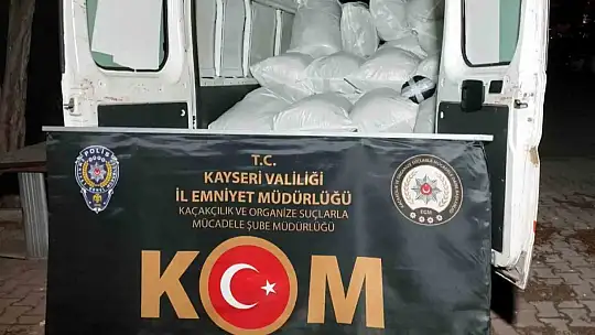 Kayseri'de bin 450 kilogram kaçak tütün ele geçirildi
