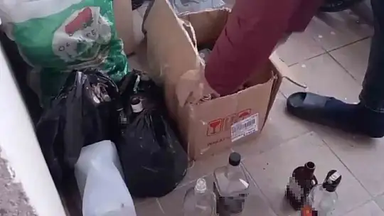 Kayseri'de evinde sahte alkol üreten şüpheli gözaltına alındı