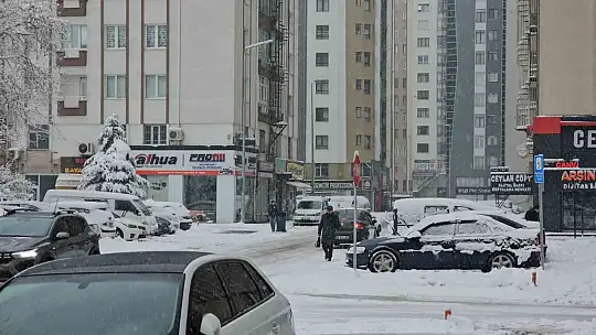 Kayseri'de kar yağışı sürüyor
