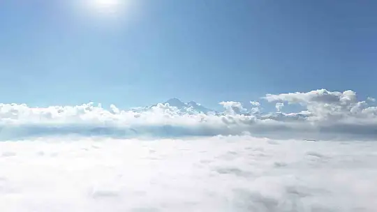 Kayseri'de sis bulutlarının üzerinden görüntüler hayran bıraktı