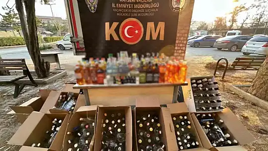 Kayseri'de yılbaşı öncesi sahte alkol operasyonu: 292 şişe sahte alkol ele geçirildi