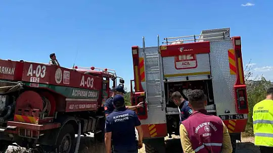 Kayseri itfaiyesi Manisa'daki yangını söndürme çalışmasına katıldı