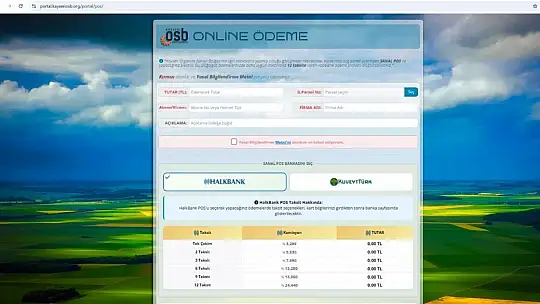 Kayseri OSB sanayicisine, sanal POS üzerinden taksit imkanı