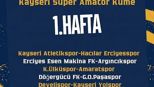 Kayseri Süper Amatör Küme fikstürü çekildi