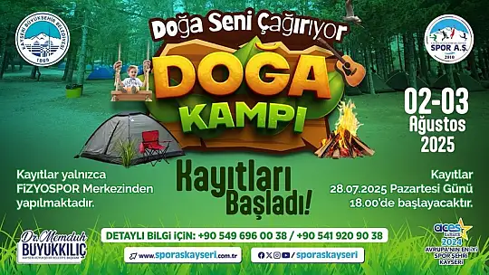 Kayserililer, sıcak yaz günlerinde doğa kampı ile nefes alıyor