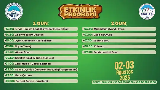 Kayserililer, sıcak yaz günlerinde doğa kampı ile nefes alıyor