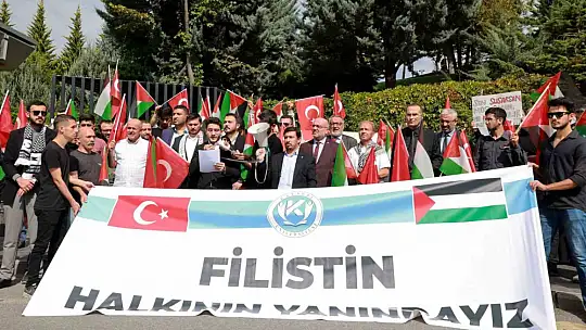 KAYÜ öğrencileri, Filistin'e destek için yürüdü