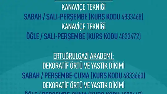 Kocasinan Akademi güz dönemi kursları için kayıtlar başladı