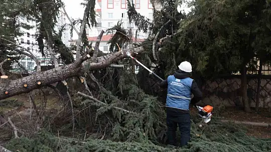 Melikgazi Belediyesi ekipleri rüzgar mesaisinde