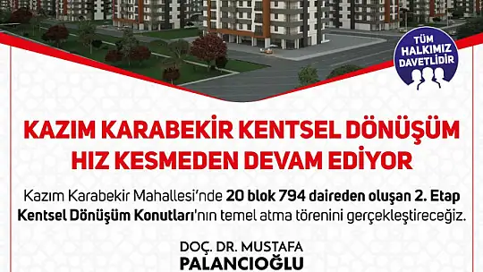 Melikgazi'de peş peşe 2 temel atma töreni gerçekleşecek
