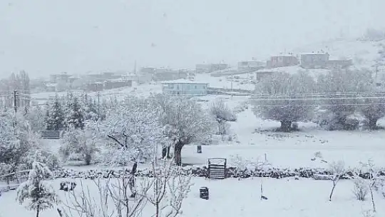 Nisan karı mahalleyi beyaza bürüdü