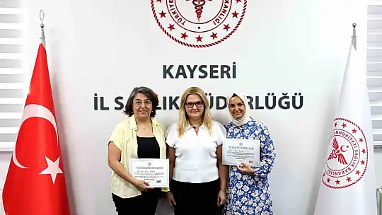 Obeziteyle mücadelede başarılı aile hekimlerine teşekkür belgesi