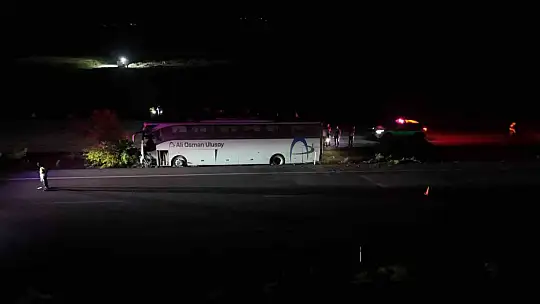 Orta refüje çıkan yolcu otobüsü ağaçları devirdi: 1 ölü, 13 yaralı