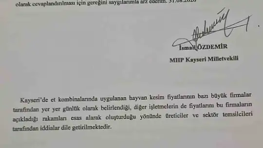 Özdemir Kayseri'de kesim fiyatlarındaki iddiaları Bakan Bolat'a sordu