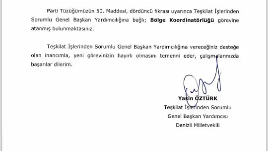 Sedat Kılınç'a önemli görev