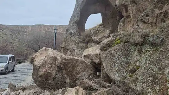 Soğanlı Vadisi'nde kaya koptu bölgede güvenlik önlemleri artırıldı