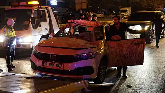 Takla atan otomobilinin kapıları zarar görmesin diye vinç getirtti