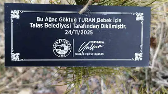 Talas Belediyesi'nden geleceğe nefes: Her bebek için bir fidan