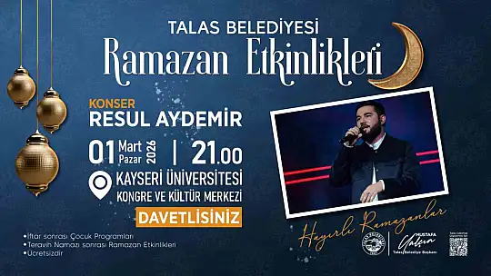 Talas'ın Ramazan etkinliklerinde bu hafta sonu