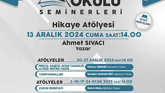 Talas'ın yazar okulu seminerlerinde bu hafta Ahmet Sıvacı konuk olacak