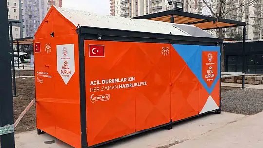 Talas'ta acil durum konteynerleri dikkat çekiyor