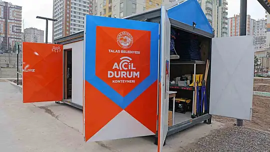 Talas'ta acil durum konteynerleri dikkat çekiyor