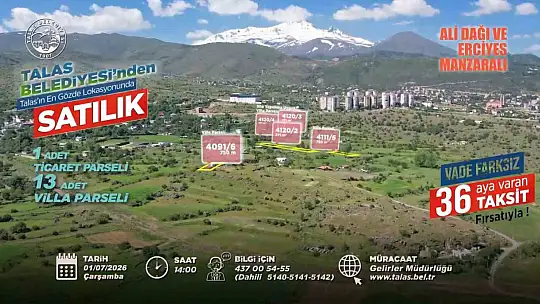 Talas'ta konut, ticaret ve villa arsası fırsatına sayılı günler