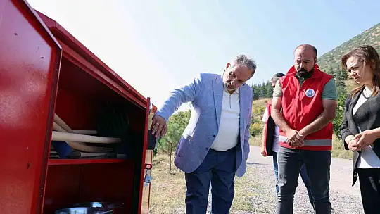 Talas'ta yangına karşı 'yangın kalkanı'