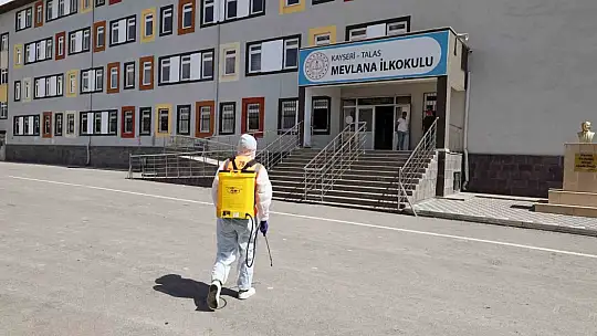 Talas'taki okullarda ara tatil temizliği