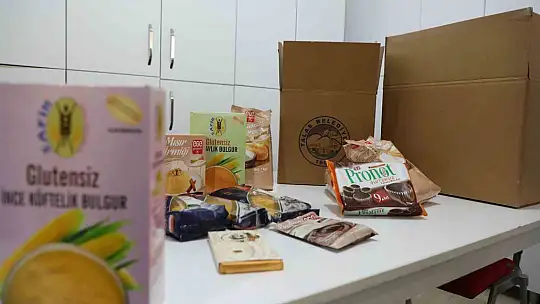 Talas'tan çölyak hastası ailelere düzenli gıda desteği