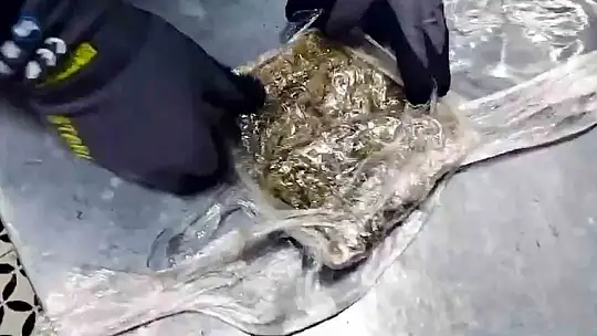 Uyuşturucuyu üzerine bantladı, polisten kaçamadı
