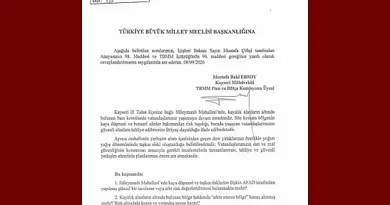 Ersoy, Süleymanlı Mahallesi'ndeki afet riskini meclis gündemine taşıdı