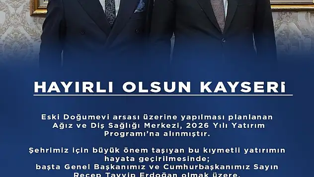 AK Parti İl Başkanı Okandan'dan 'Diş Sağlığı Merkezi' teşekkürü